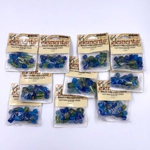 Fancy Indian glass bead mix blue/ turquoise/ green / gold